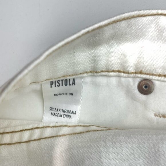 PISTOLA Denim Mini Skirt Sz 26 White Raw Hem - Picture 8 of 10